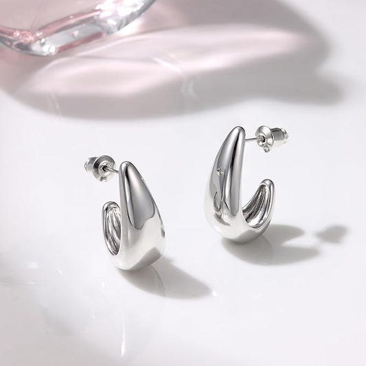 Silber Ohrringe aus 925er Sterling Silber - Wassertropfen Form