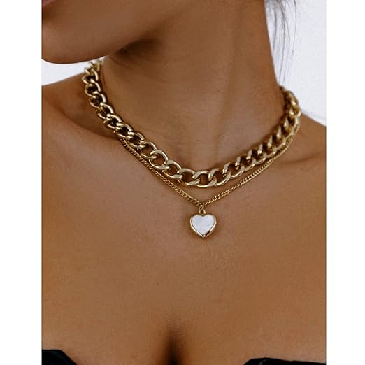 Goldkette - Choker mit Herzanhänger