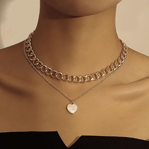 Goldkette - Choker mit Herzanhänger