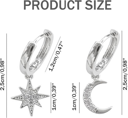 Creolen mit Stern und Mond Anhänger