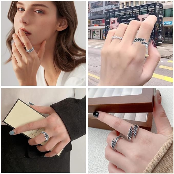 Silber Y2K - Feder Ring