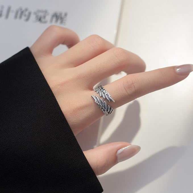 Silber Y2K - Feder Ring