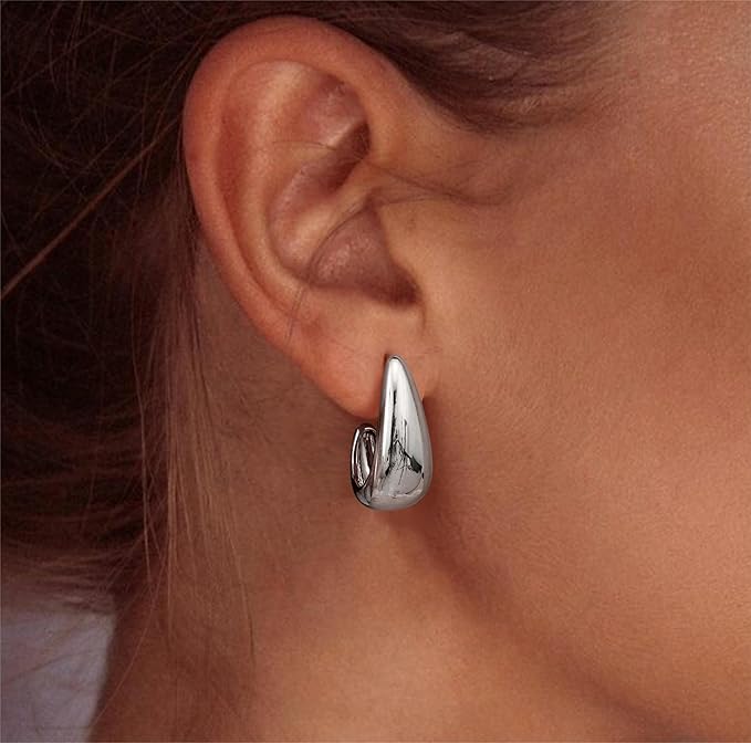Silber Ohrringe aus 925er Sterling Silber - Wassertropfen Form