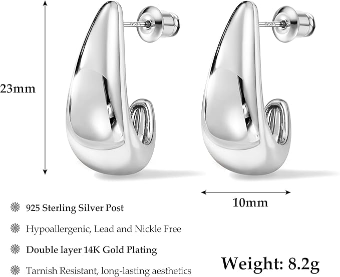 Silber Ohrringe aus 925er Sterling Silber - Wassertropfen Form